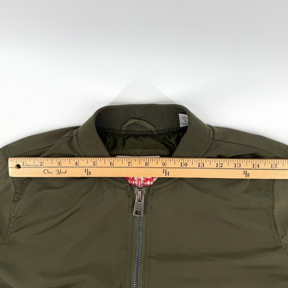 Levi's Women's L Melanie Newport Bomber Jacket Coat Olive Green Utility Zip Up - Picture 9 of 12